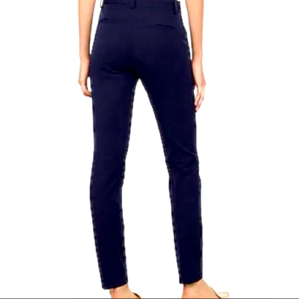Express Mid Rise Ankle Columnist Pant Navy Blue with Black Pocket Outline